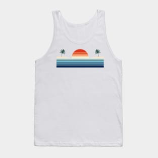 Minimalist, Geometric Retro Ocean Sunrise III Tank Top